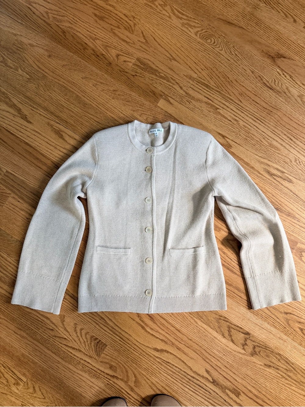 Alex Mill Cream Button-Front Knit Cardigan